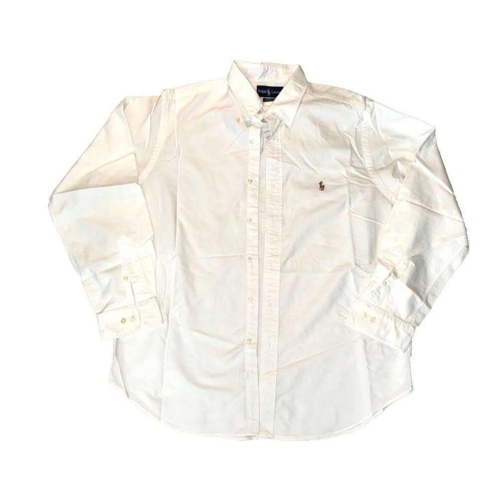 Ralph Lauren Classic Fit White Button Down Shirt Men’s Size 16.5 34/35 Cotton